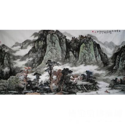 雷九泰 白云深处 类别: 国画山水作品