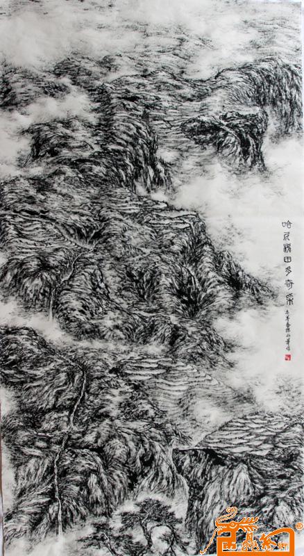 哈尼梯田多奇采(中国亮墨山水画)